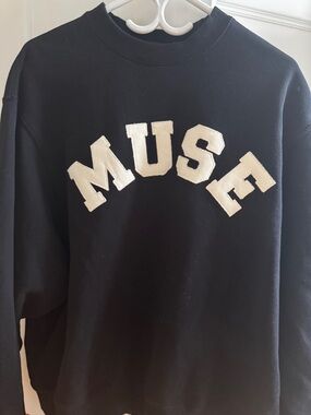 Muse Black Crewneck Sweater with White